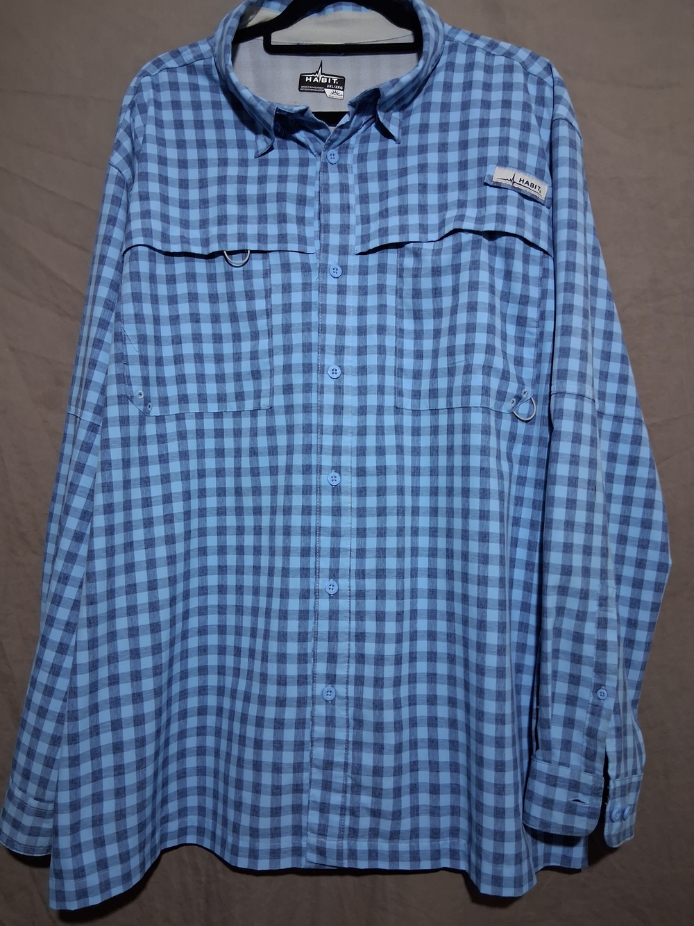 Habit Blue Checkered Fishing Long Sleeve